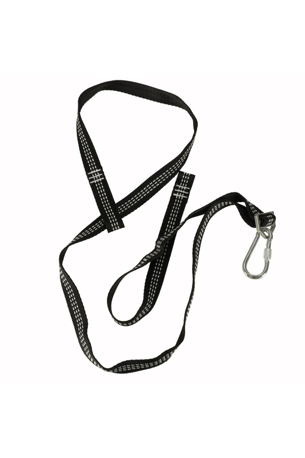 Hammock and swing attachment set with 2 durable 2 m straps and 2 carabiners, maximum 300 kg, black - 4