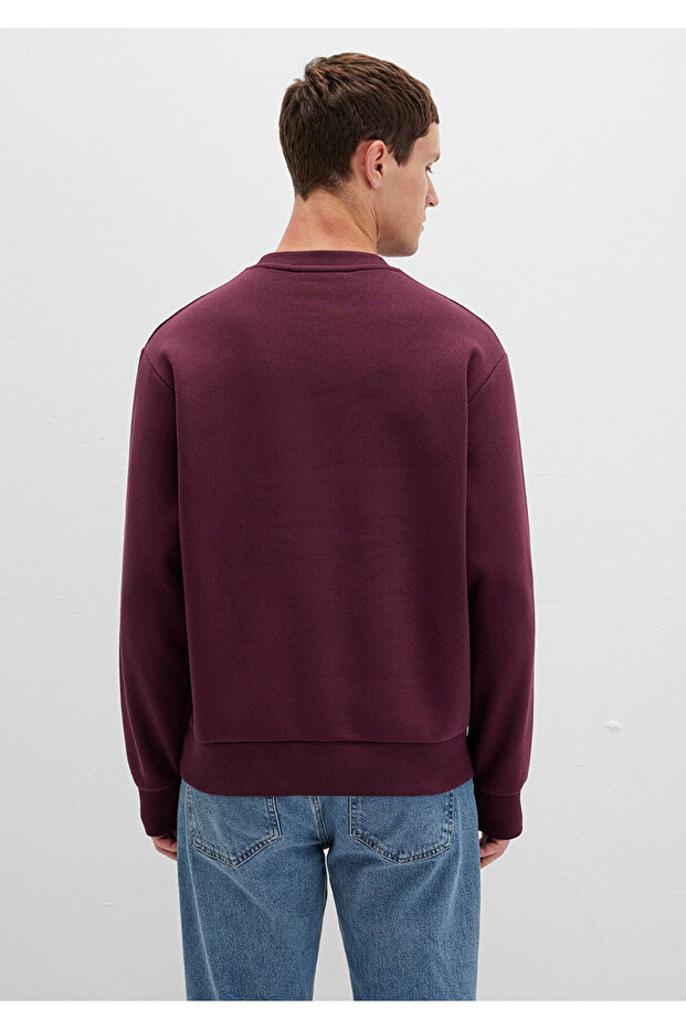 Bisiklet Yaka Bordo Basic Sweatshirt 0S10276-70434 - 5