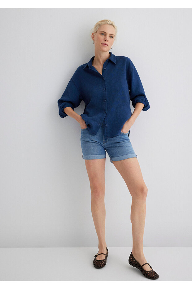 Pixie Casual Açık Mavi Jean Şort 1437090725 - 3