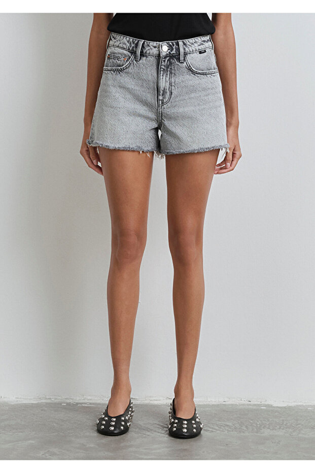 Cherry 90lar Açık Gri Jean Şort 1410022-89734 - 4