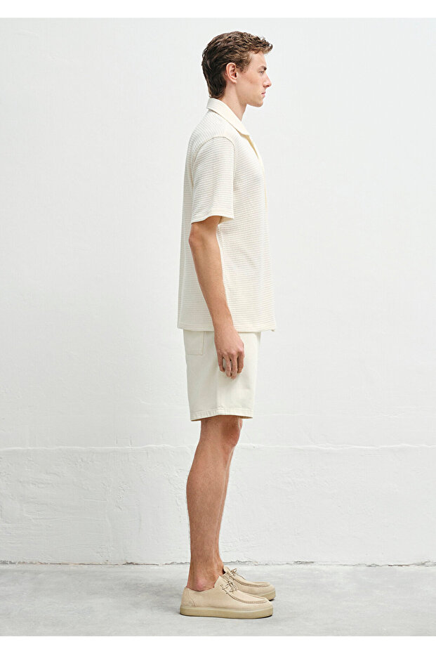 Textured Ecru Shirt Regular Fit / Regular Cut 0211596-70058 - 4