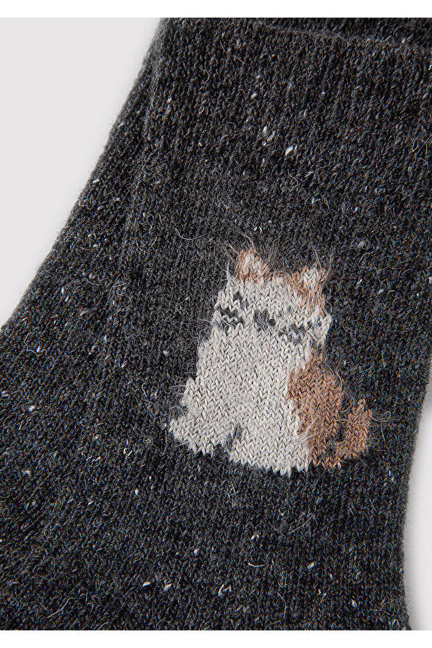Yün Karışımlı Antrasit Bot Çorabı 1912833-80106 - 2