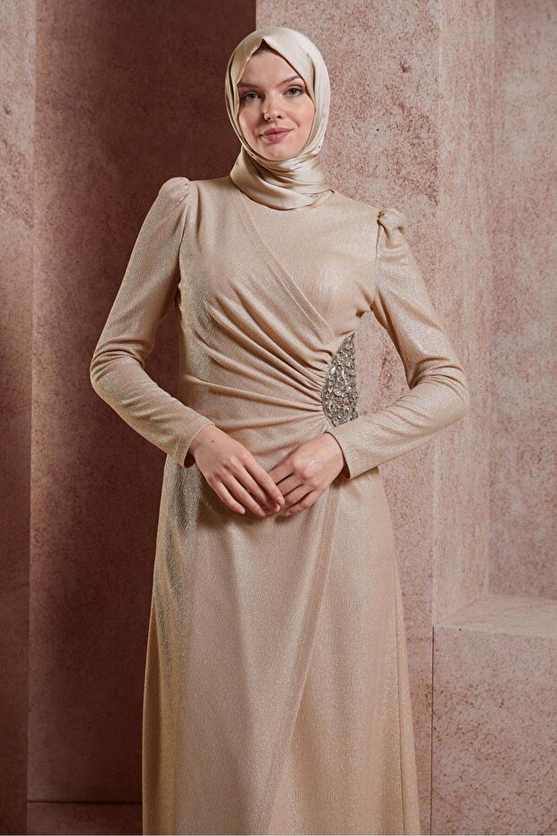 TAŞ İŞLEMELİ ABİYE ELBİSE 50422 - 2