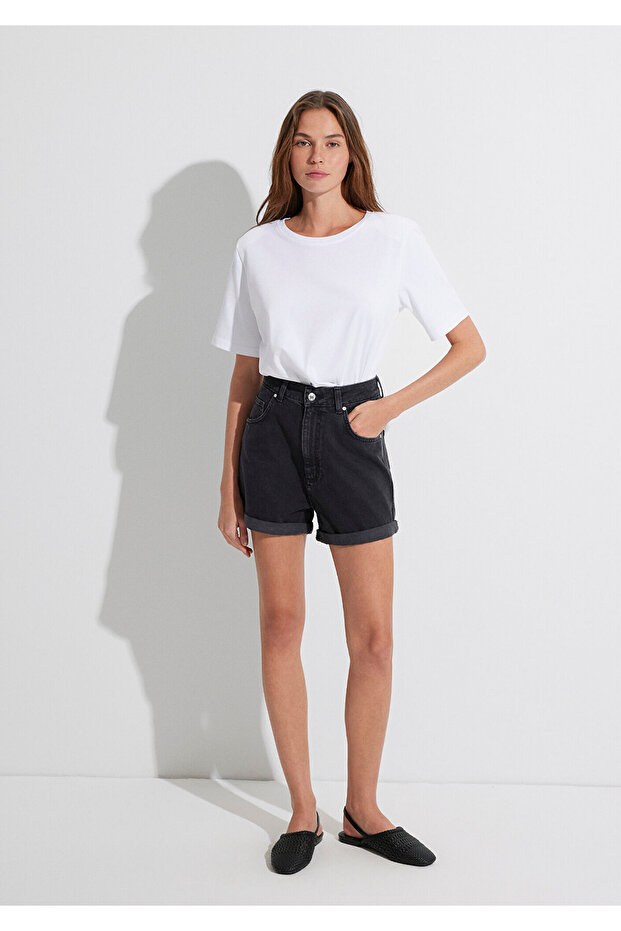 Clara 90lar Antrasit Jean Şort 1450181234 - 2