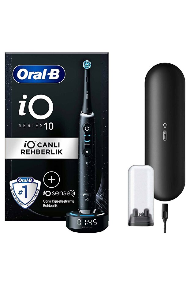 iO10 Şarjlı Diş Fırçası Siyah iO Sense ile