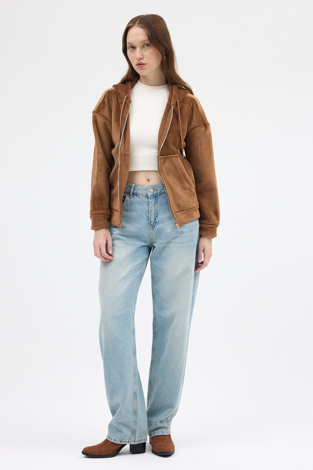 3059A Hooded Pocket Jacket Brown - 3