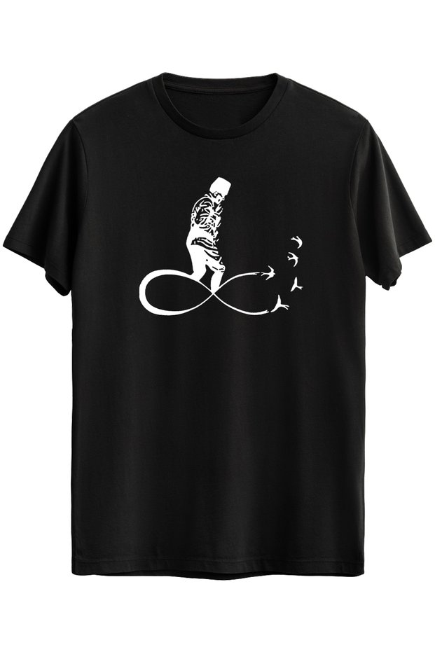 Pack of Cotton Black Ataturk Kocatepe Printed Crew Neck Short Sleeve T-Shirts May 19 October 29