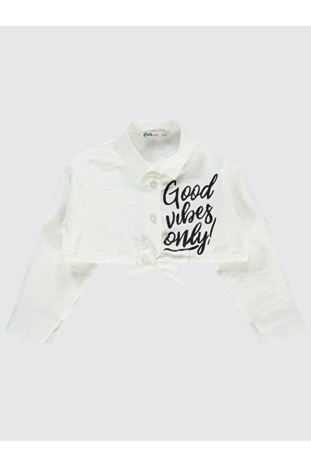 Good Vibes Only Printed Shirt for Ages 2-5 - White 5-6 Years