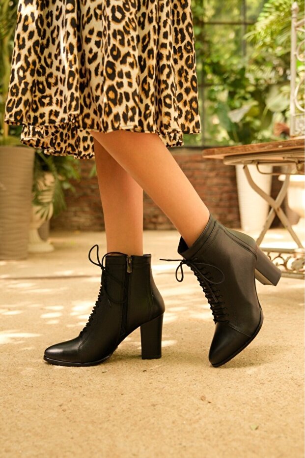 Milana Inna Women's Genuine Leather Heeled Boots
