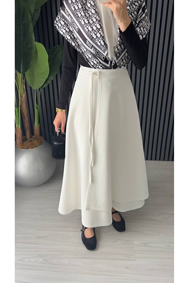Women's Side-Tie Modest Long Skirt