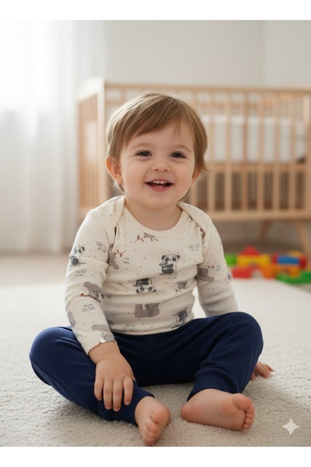 Girl Boy Child Baby Long Sleeve Snap Fastener Bodysuit-Badi 100% Organic Cotton 1-2-3-4-5-6 Years Old