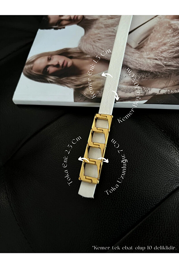 Basic Women's Trouser Belt, Jacket Belt, Dress Belt, Shirt Belt with Thin Chain Buckle