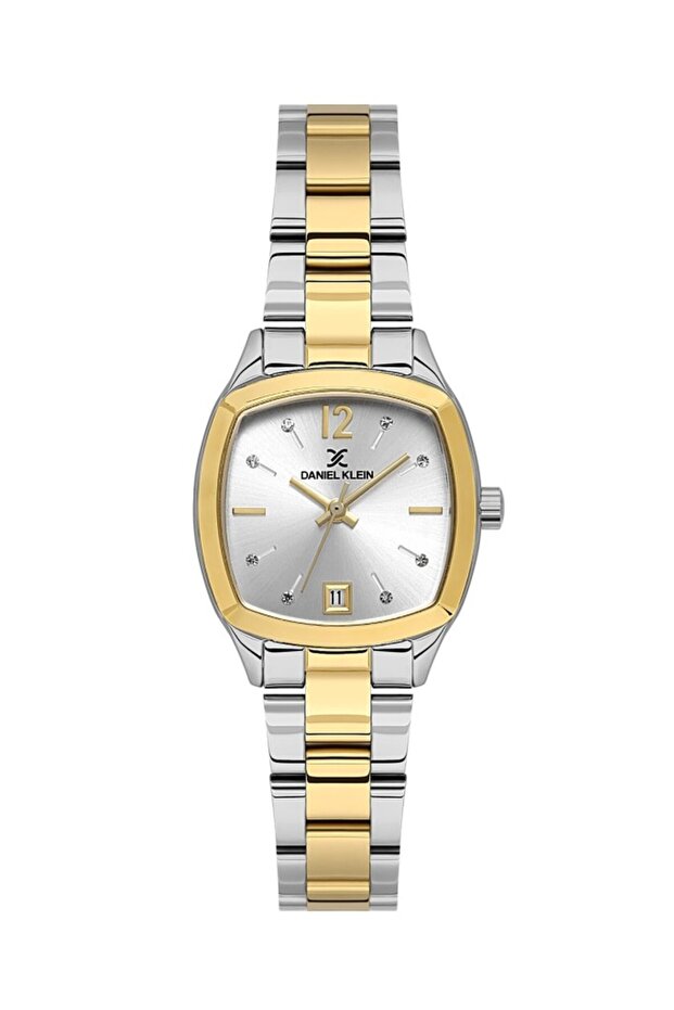 Dk.1.13912-6 Square Dial Stone Design 3 Atm Water Resistant Calendar Metallic-Gold Color