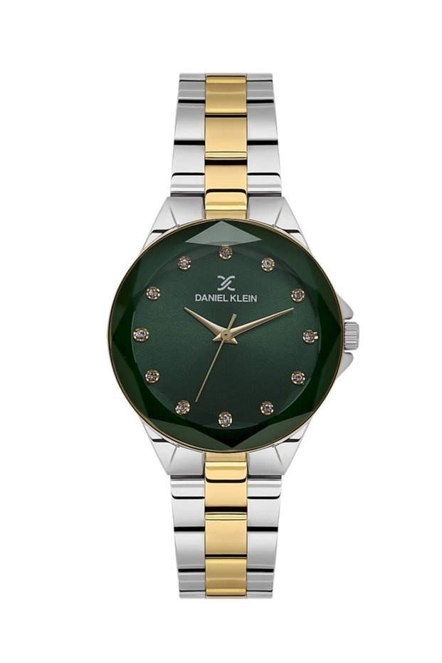 Dke.1.10894-5 Stone Design Metal Case Metal Band Metallic-Gold Color Women's Wristwatch