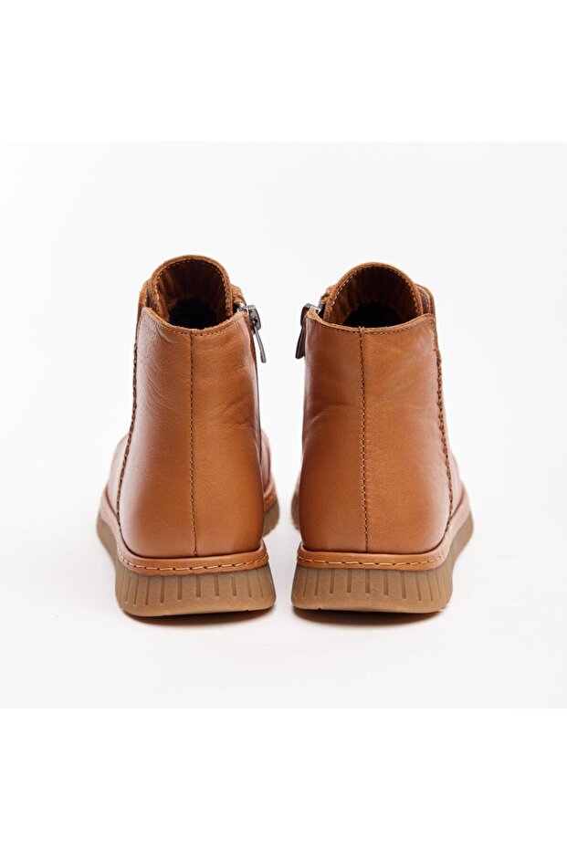 Hakiki Soft Deri Fermuarlı Kadın Bot - 4