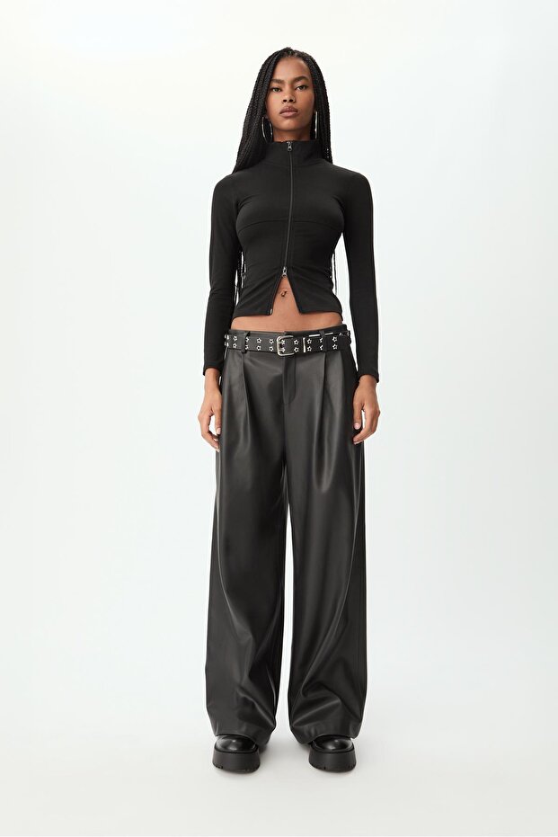 Çift Fermuarlı Hırka - 3