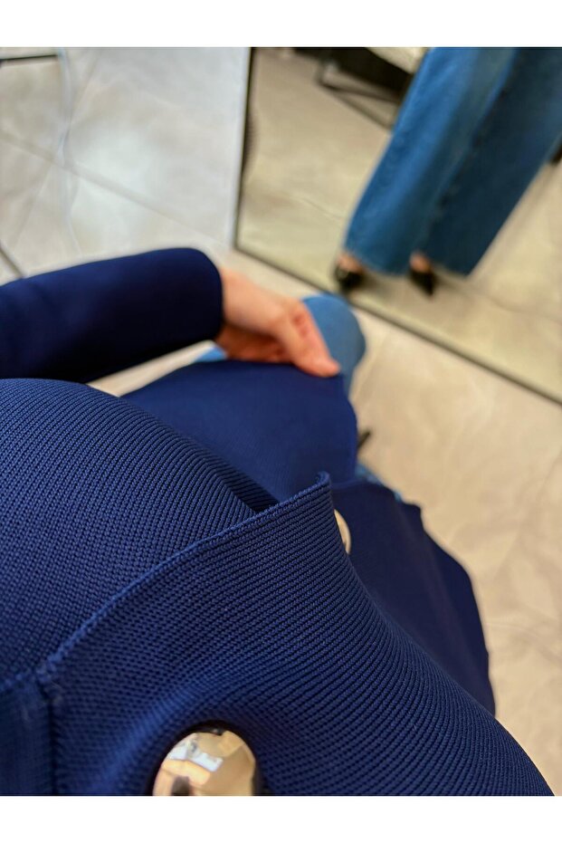 Çelik Örme Düğmeli Bluz - 3