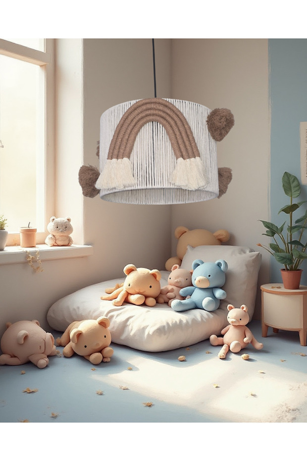 El Yapımı Makrome Gökkuşağı Avize & Çocuk Odası Avize Bebek Odası Avize - 4