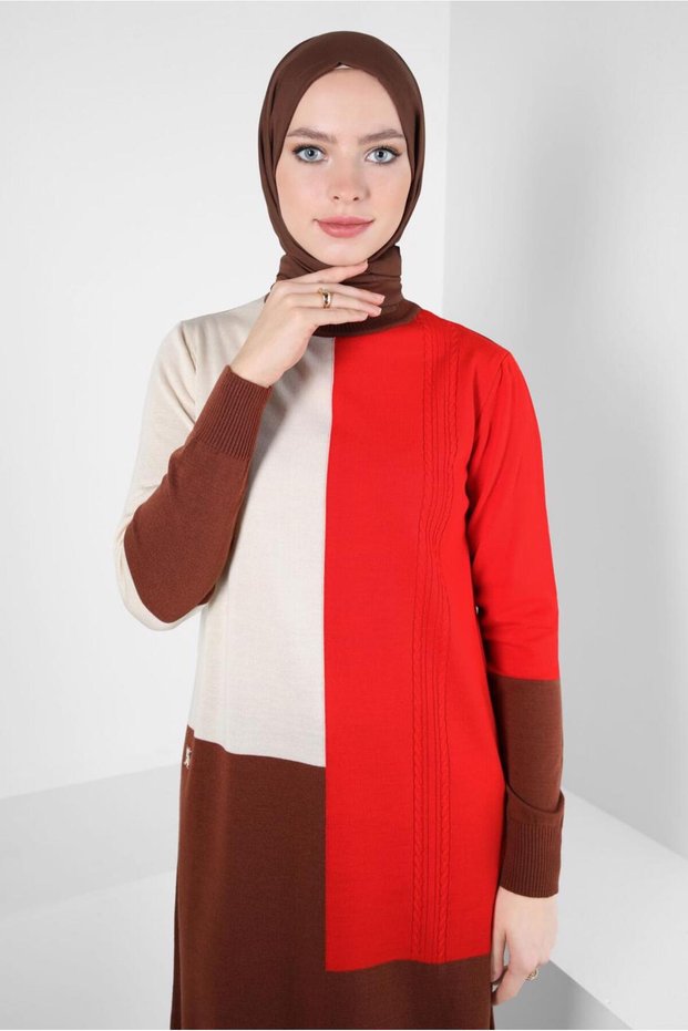 COLOR BLOCKED KNITWEAR TUNIC 44067