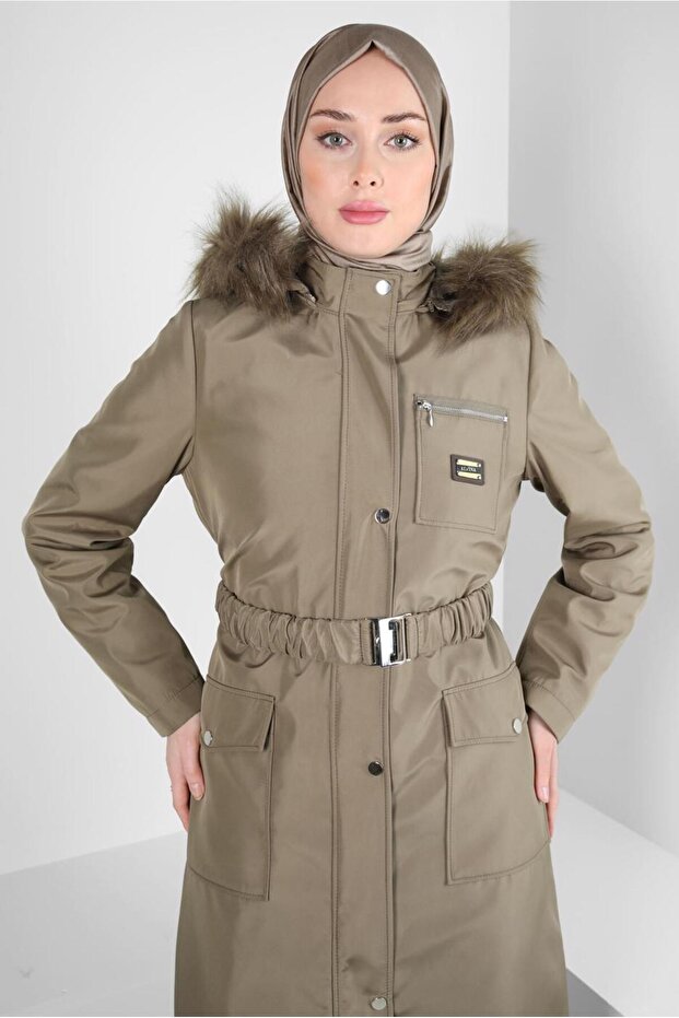 KAPÜŞONU KÜRKLÜ PARKA 90370 - 2