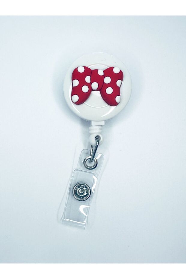 Red Ribbon Figured Yoyo Collar Card Holder