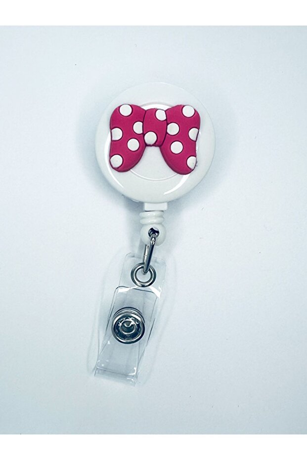 Pink Ribbon Figured Yoyo Collar Card Holder