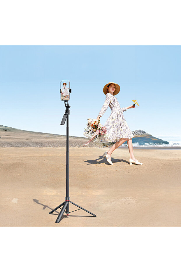 حامل ثلاثي القوائم أسود TT07 - حامل قابل للتعديل للكاميرا والهاتف الذكي - 4