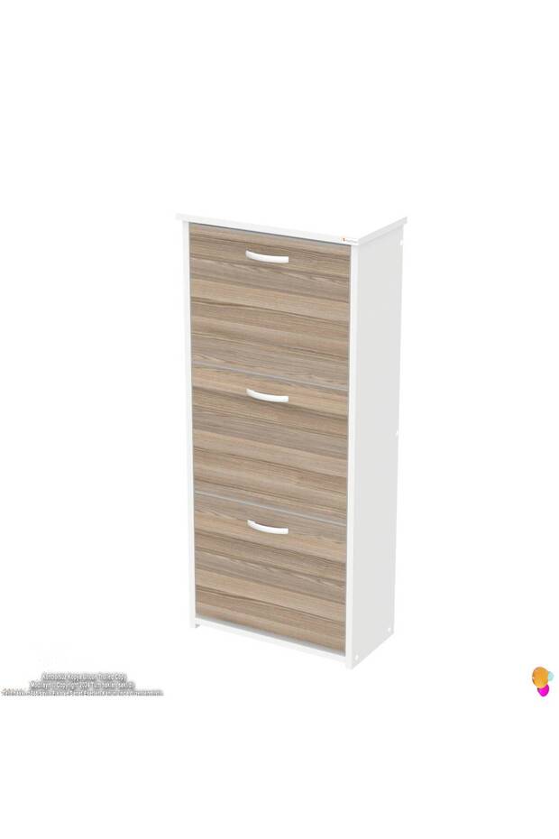 WEST Asma Antre 52 x116x 26 cm’ lik 3 Düşer Kapak 6 Göz Bölmeli Ayakkabılık - 5