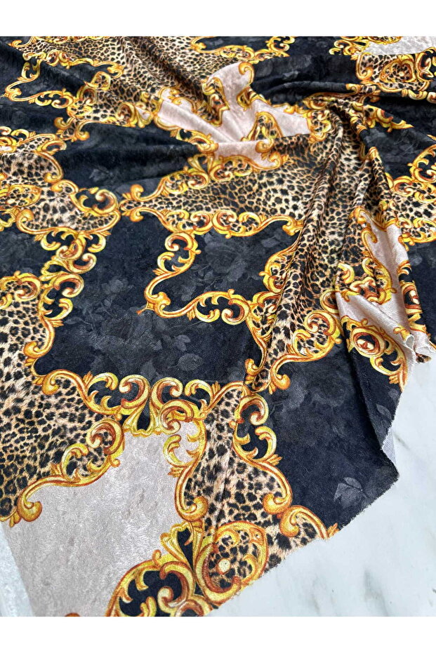 Lugana Desen Elbiselik Kadife Kumaş Ürünümüz Adet Olarak Satılır 1 Adet 1 Metre - 4