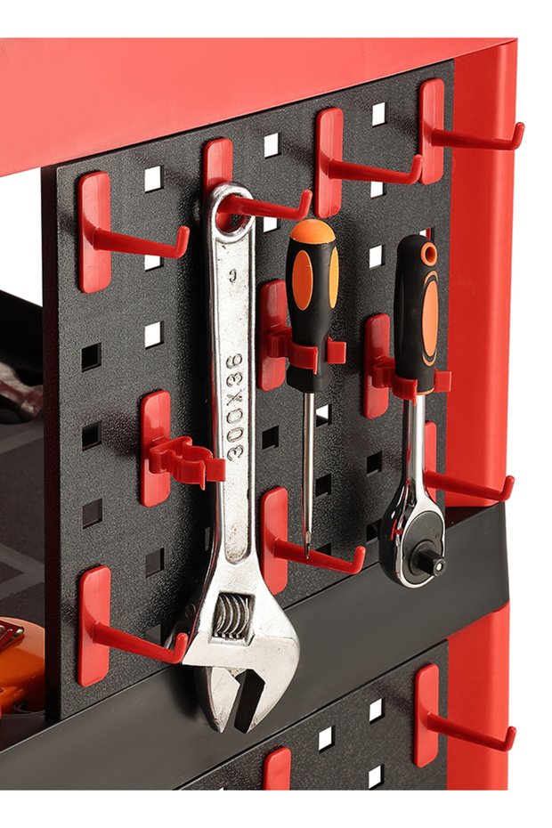 Tool Cart with Side Bucket - 3-Tier Rolling Utility Cart for Garage & Detailing - 7