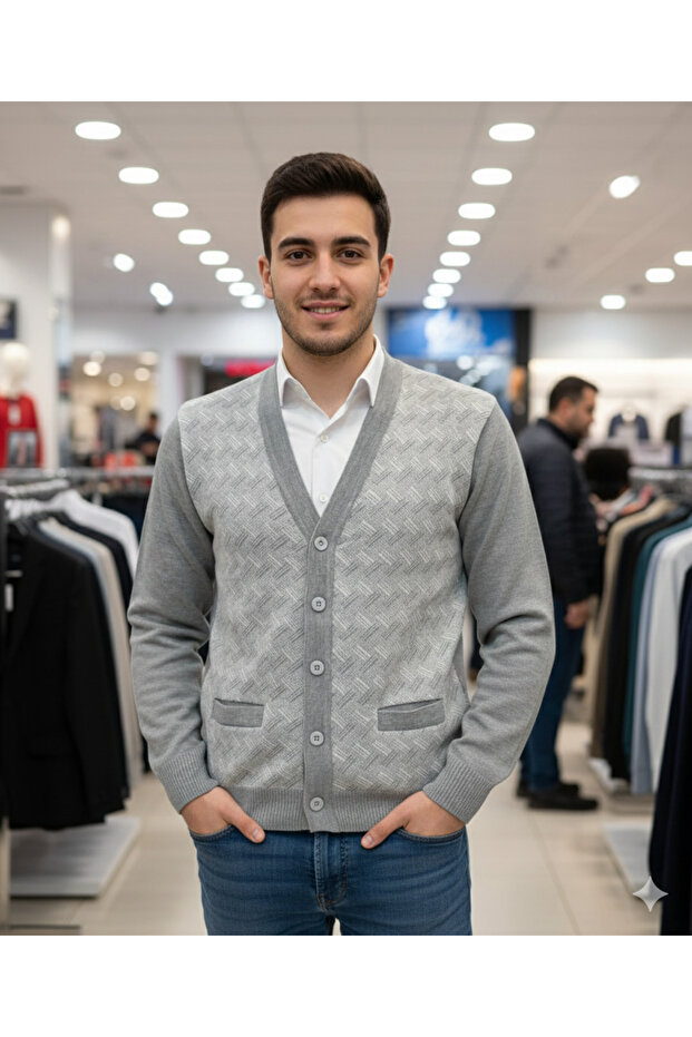 كارديجان رجالي من الصوف المحبوك بأزرار من GÜNCÜOĞLU
