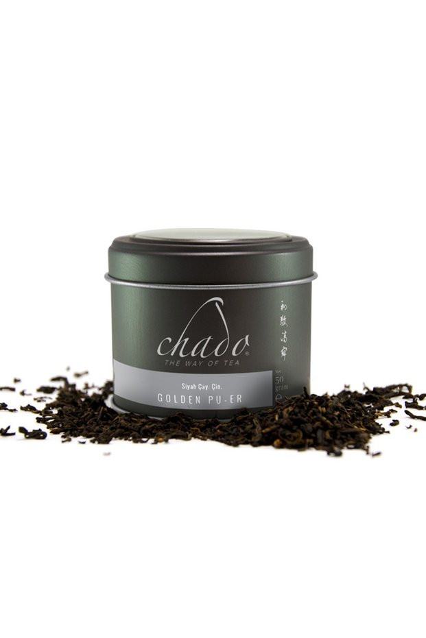 Golden Pu-Erh Chinese Yunnan Region Aged and Fermented Incense Flavored Dark Tea 50 Gr