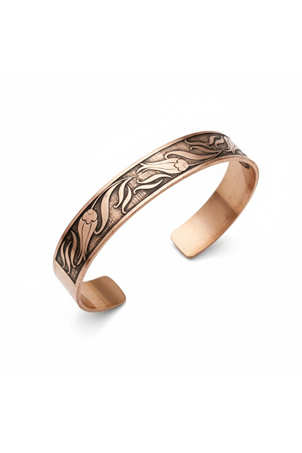 Laser Motif, Protection Prayer Copper Bracelet, U6154