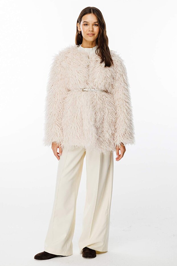 Selection Fluffy Feather Ecru Jacket - 6