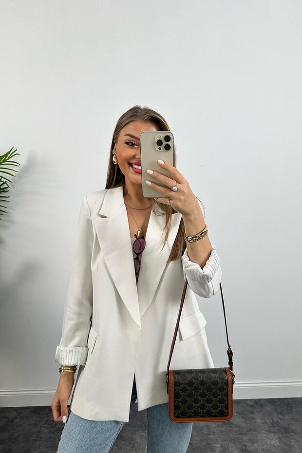 Kadın Kolu Katlamalı Ceket - 1