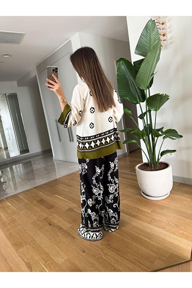 Women's Ethnic Patterned Double Suit - 3