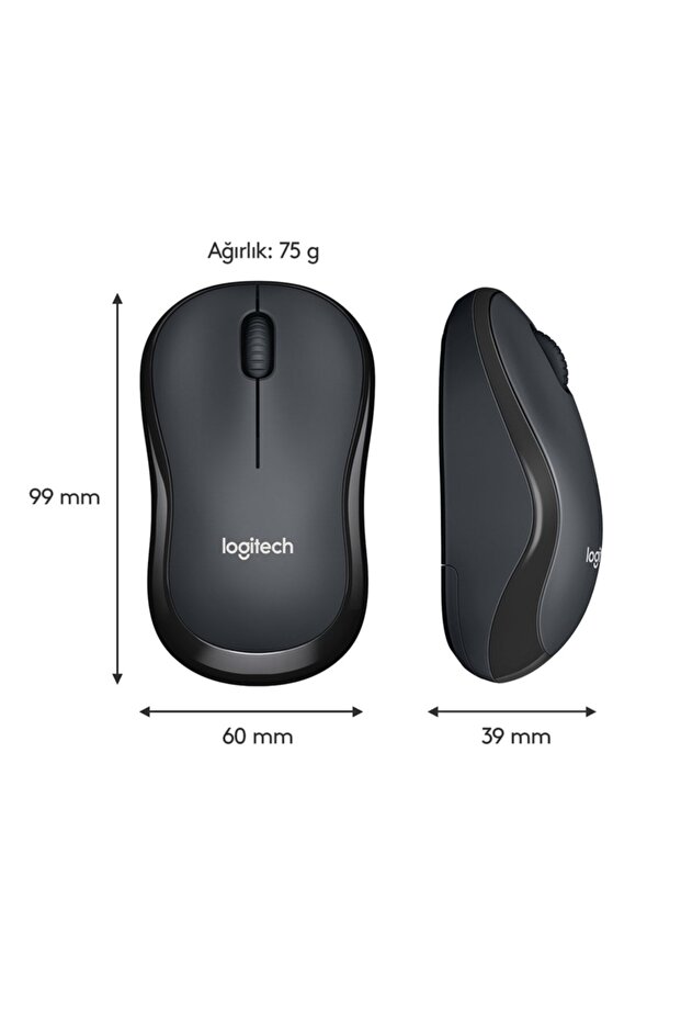 B220 Sessiz Kompakt Kablosuz Mouse Siyah 910-004881 - 8