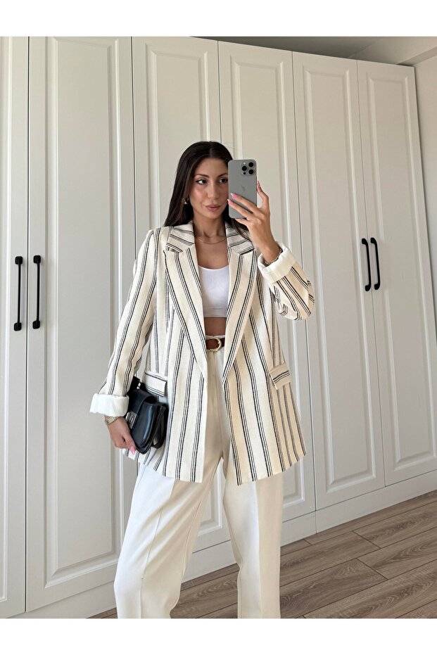 Striped Linen Jacket - 5