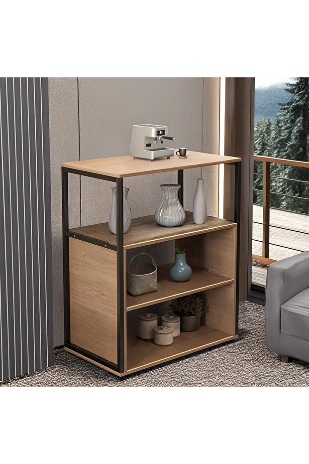 Console Entry Table, Coffee Corner Table, 4-Shelf Side Table Meets All Your Needs 70*40*88 cm - Brow - 5