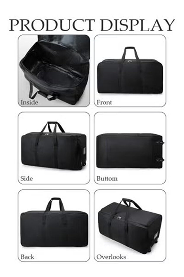 Expandable Foldable Rolling Duffle Bag with 2 Wheels - 6