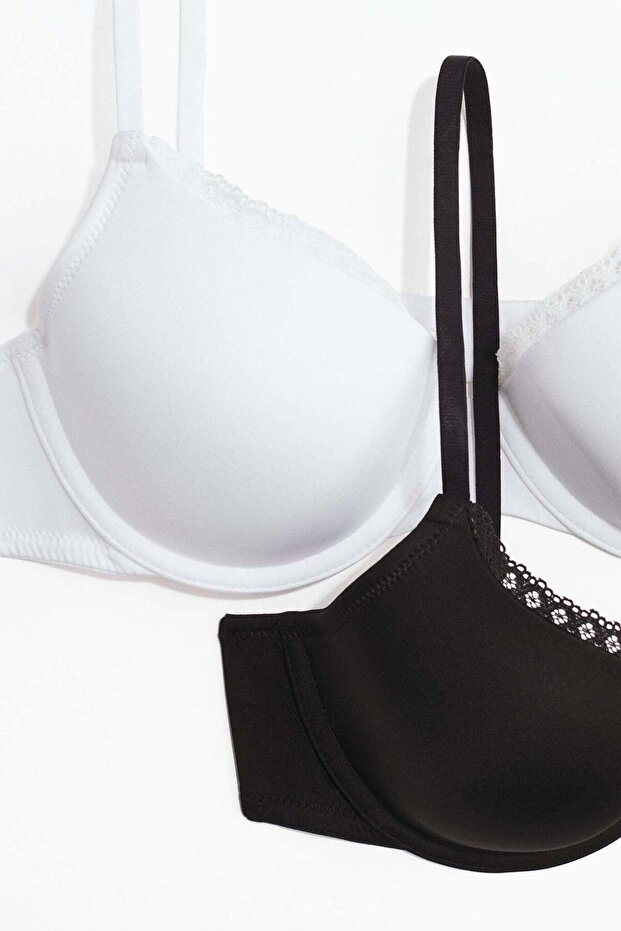 حمالات صدر مبطنة من الألياف الدقيقة مزودة بسلك سفلي مكونة من قطعتين - 3