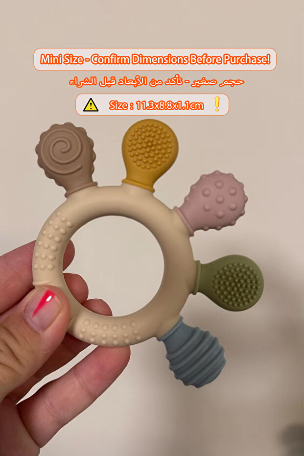 sandy BPA Free Baby Silicone Teethers Sensory Toy Easy to Grasp Infant Teething Toys Food Grade Chew - 2