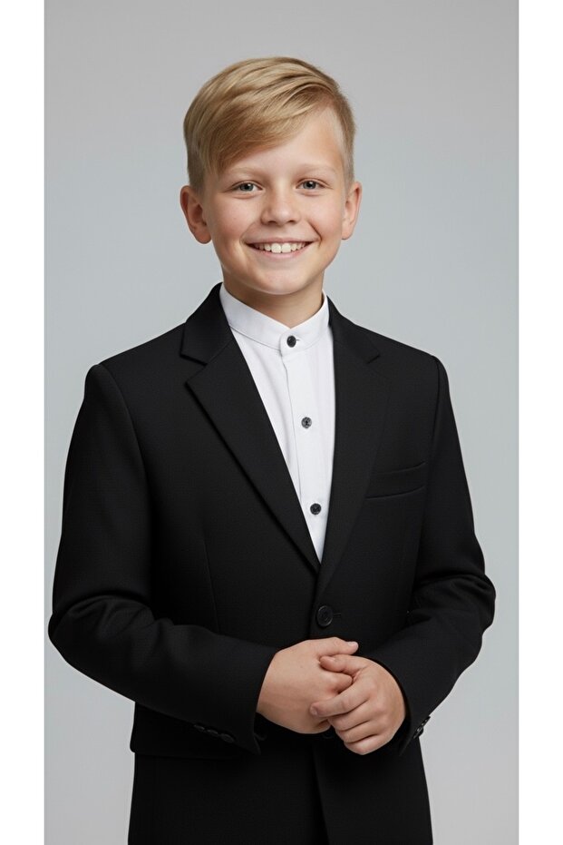 Boy's Classic Black Blazer Jacket