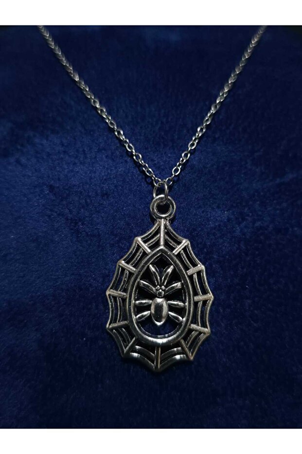 Spider and Spider Web Model Halloween Halloween Themed Steel Pendant