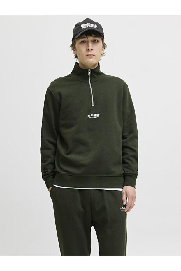 Jack Jones Soho Relax Fit Collar Zippered Men's Sweat 12278793