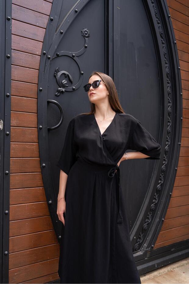 Kuşaklı Anvelop Elbise - 4