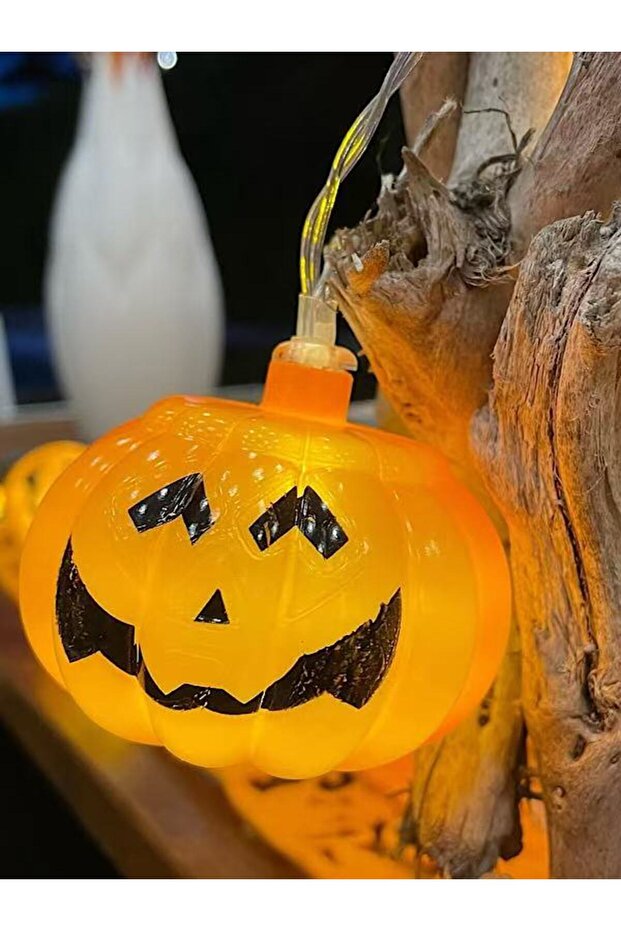 Halloween Balkabağı Led Işık Pilli - 3