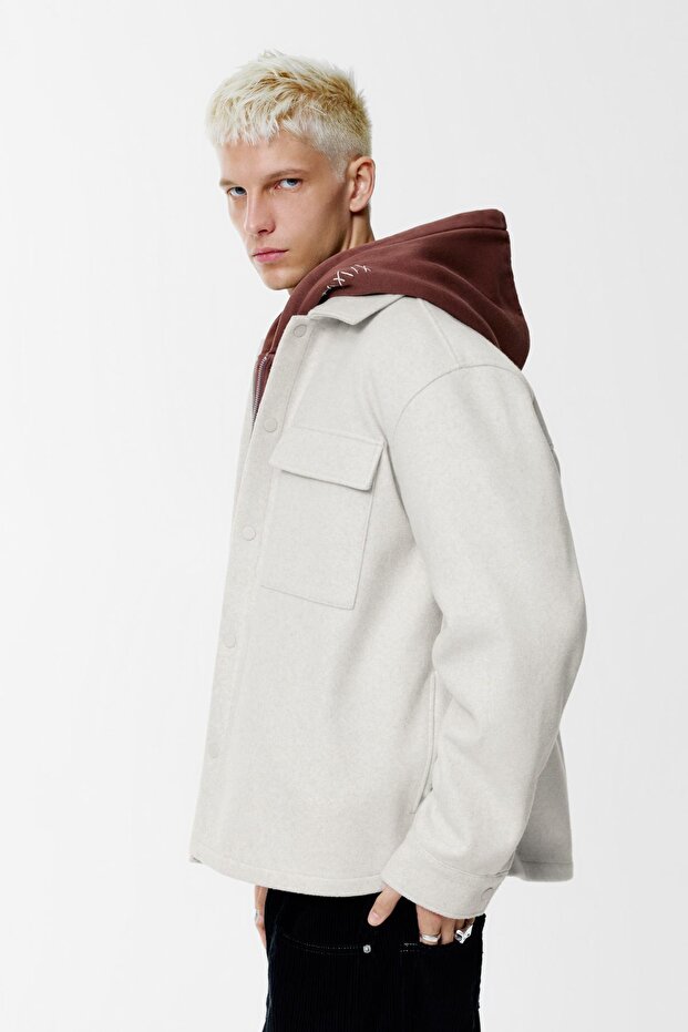 Cepli yünlü ince ceket - 2