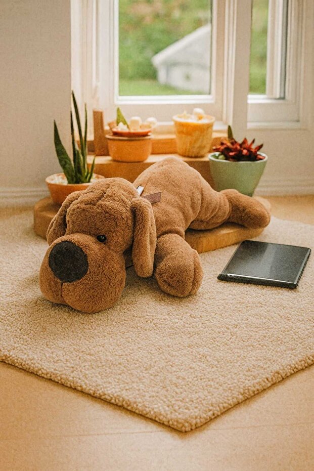 75 cm Lying down Dog Brown Plush Sleeping & Playmate