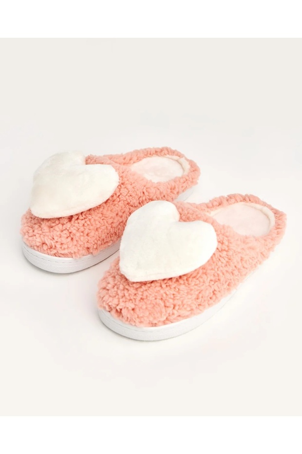 Poky Heart Pink Plush House Slippers